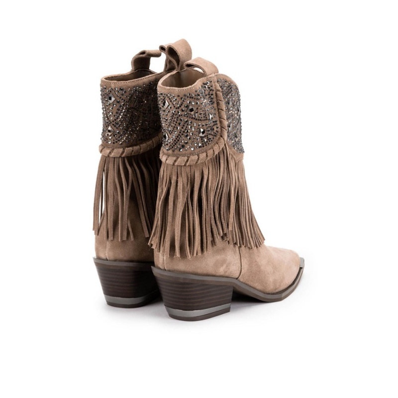 Bottines Alma En Pena Fringed Noir Femme | AYS-40731702